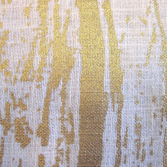 16" x 71" Metalic Gold & Natural Cotton Table Runner - Picture 3 of 3